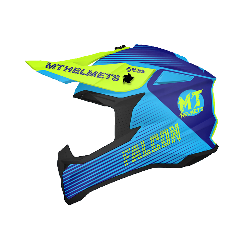 MT Falcon bukósisak neon sárga / kék