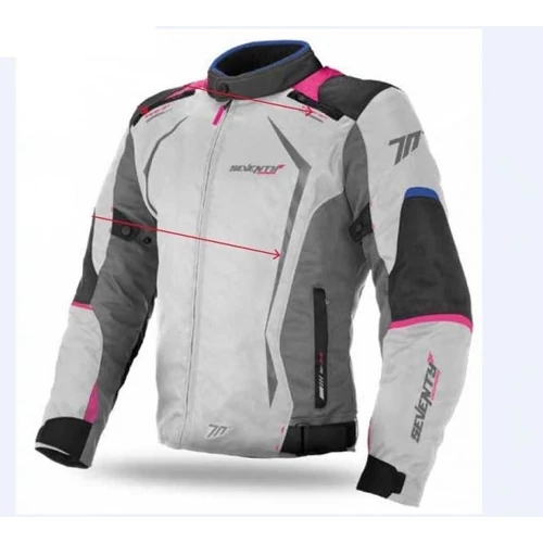 SEVENTY DEGREES SD-JR49 női négyévszakos motoros kabát fehér / kék / pink